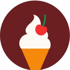 Ice cream cone with cherry